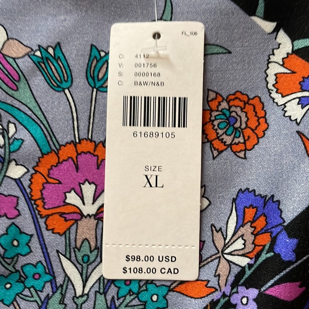 Anthropologie Tiny Floral Blouse with Elastic Waist,Side Drawstring, XL,NWT - Picture 9 of 15